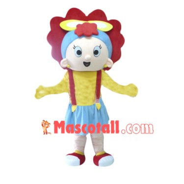 Curly Beautiful Girl Mascot Costume