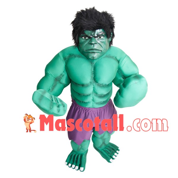 Green Muscle Hulk Mascot Costume