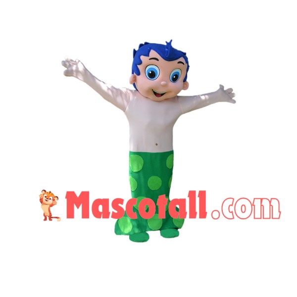 The Blue-haired Mermaid Prince Mascot Costume