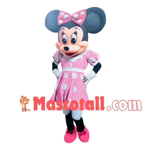 Minnie In Pink Dress Mascot Costume