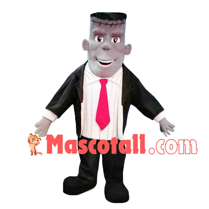 The Boss With Square Face Mascot Costume