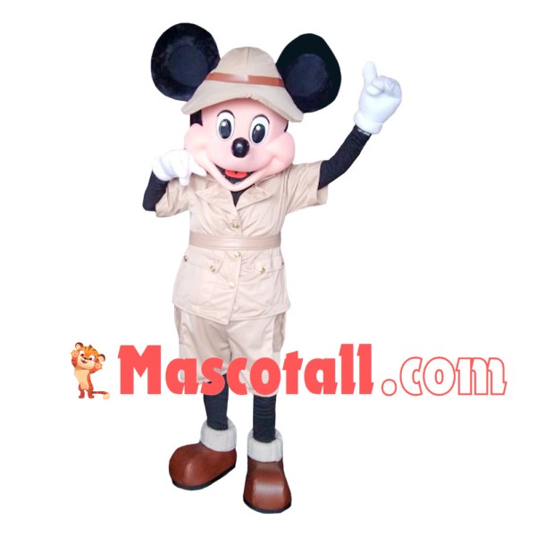 Mickey In The Khaki Suit Mascot Costume