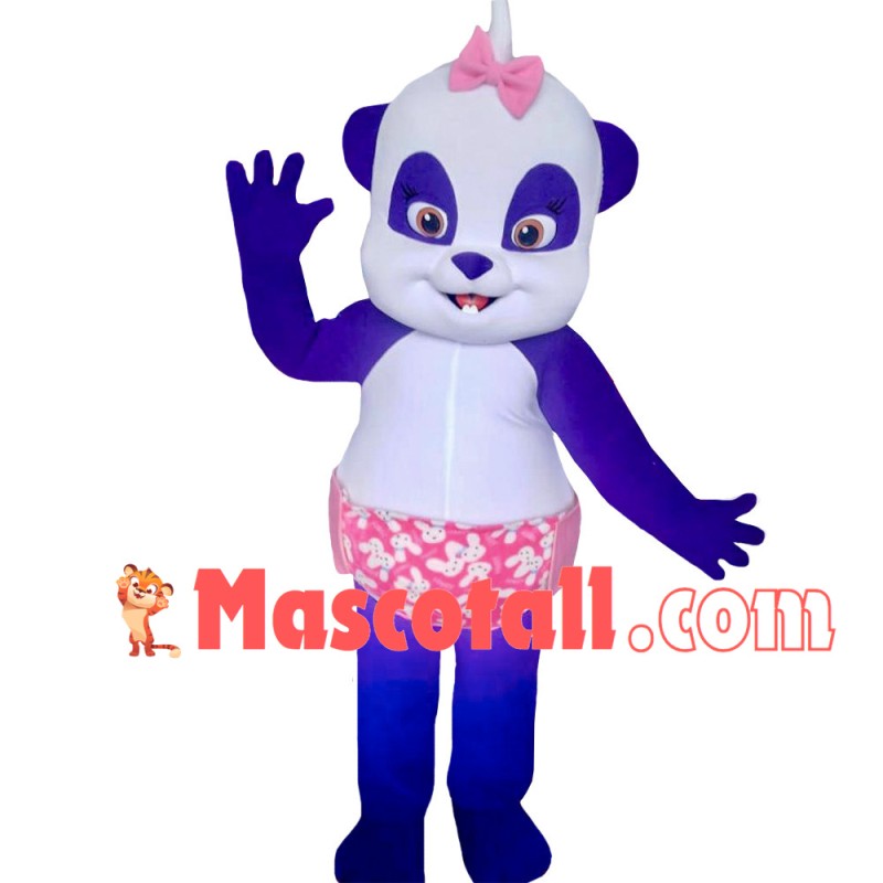 Baby Panda In Flower Panties Mascot Costume