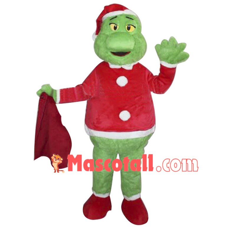 Green Dragon Mascot Costume For Christmas