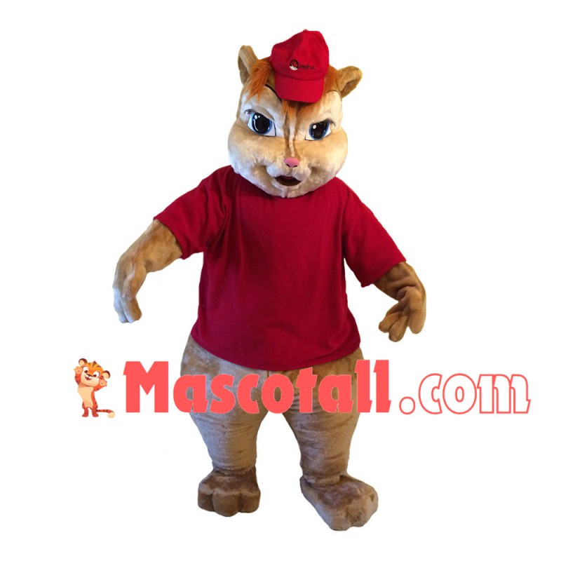 Plush Furry Chipmunk Alvin Mascot Costume