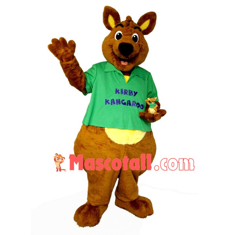 Plush Kirby Kangaroo Mascot Costume