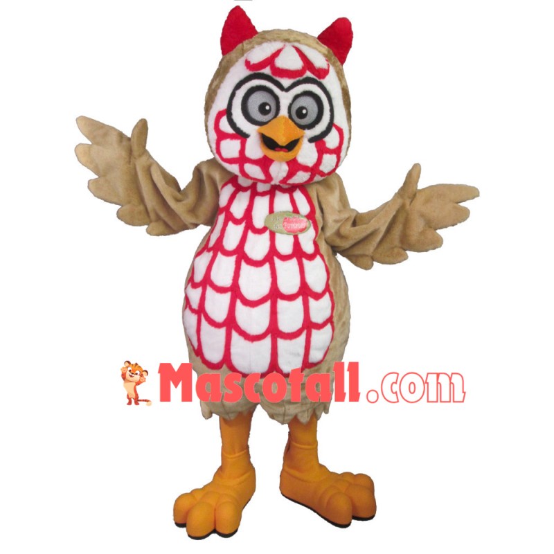 Customized Owl With Red Ears Mascot Costume