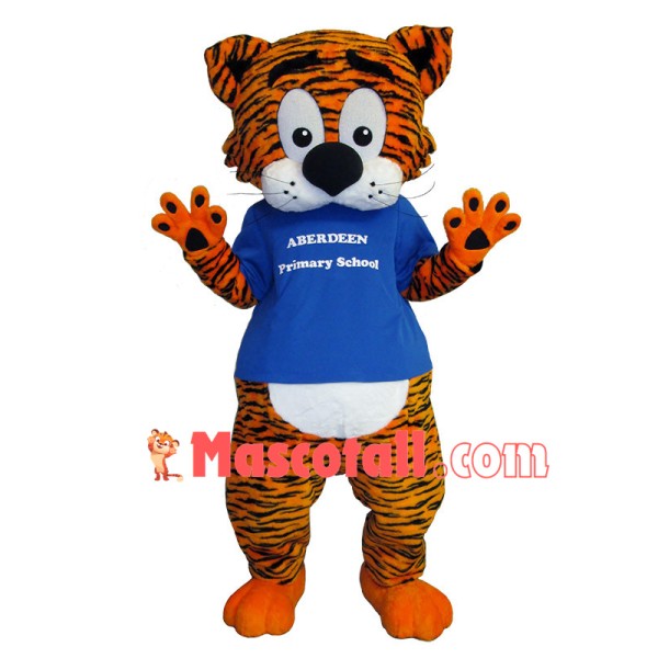 Lively Tiger Mascot Costume For Primary School