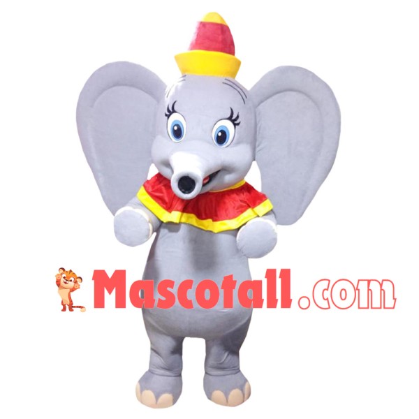 Baby Elephant Wearing Pagoda Hat Mascot Costume