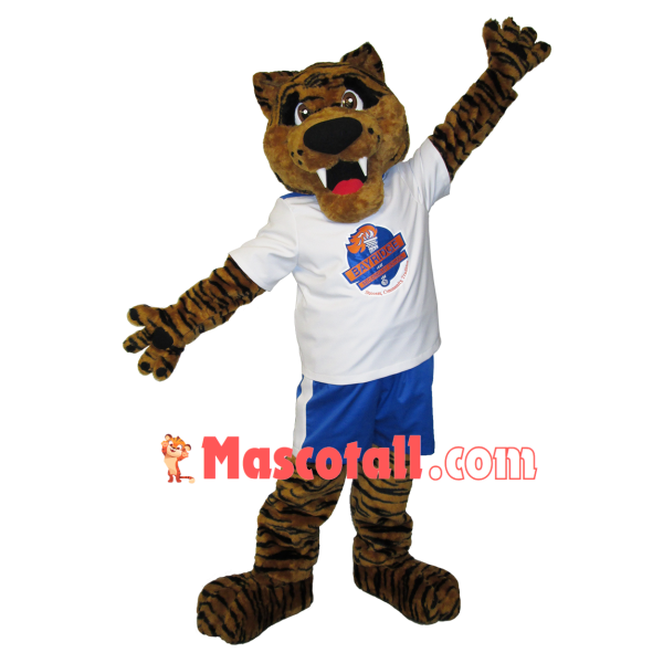 Friendly Tiger Of Preparatory School Mascot Costume