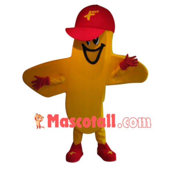 Striking Yellow Cartoon Doll Mascot Costume