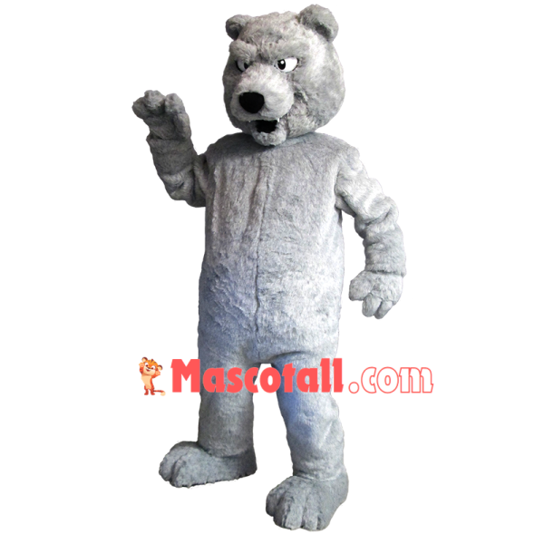 Adult Soft Gray Bear Mascot Costume