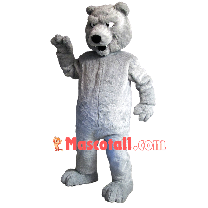 Adult Soft Gray Bear Mascot Costume