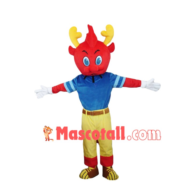 Fair Referee Red Dragon Mascot Costume