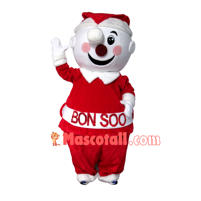 Warm Christmas Snowman Mascot Cartoon Costume