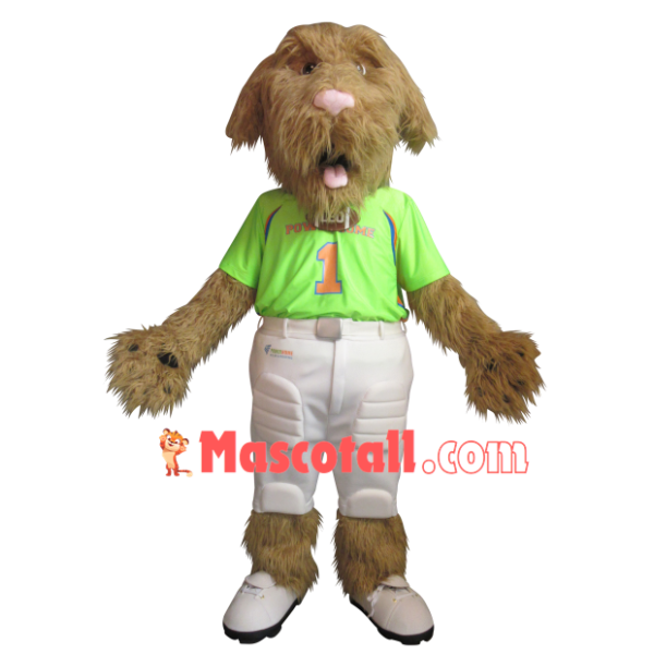 Long Wool Dog Of Football Team Mascot Costume