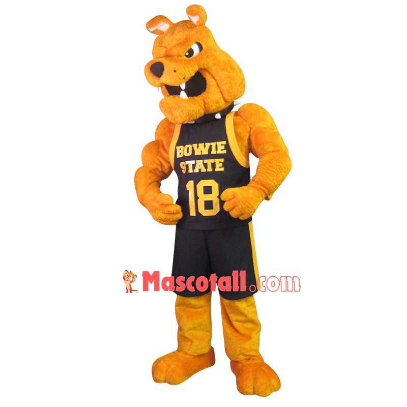 Muscular Bulldog Mascot Costume Of University