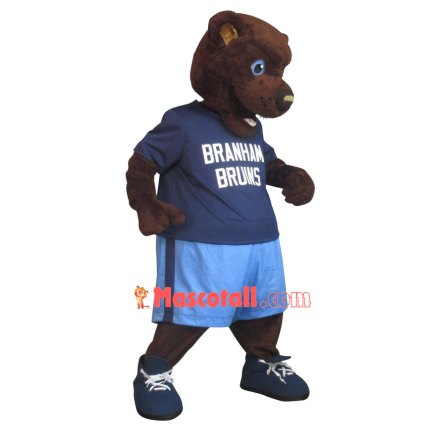 Sport Brown Bear For High School Mascot Costume