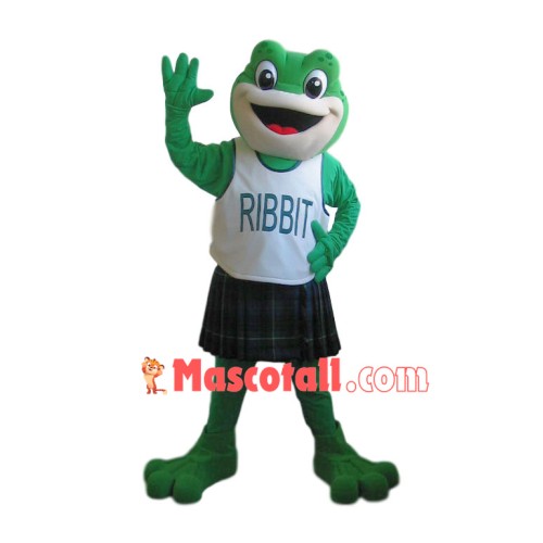 Croaking Frog Mascot Costume In The Vest