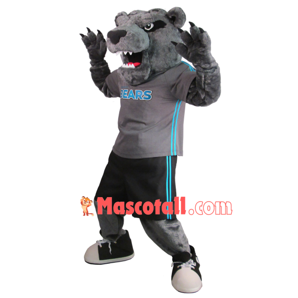 Fierce Sport Grey Tiger Mascot Costume