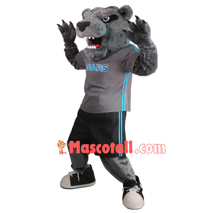 Fierce Sport Grey Tiger Mascot Costume