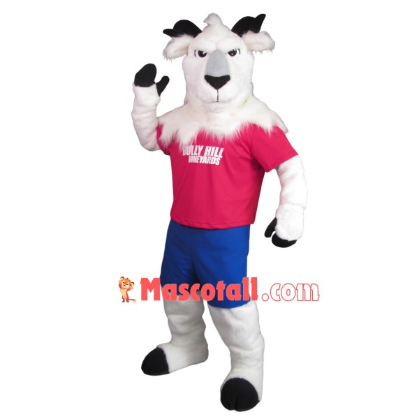 Furry Goat Mascot Costume Of Vineyards