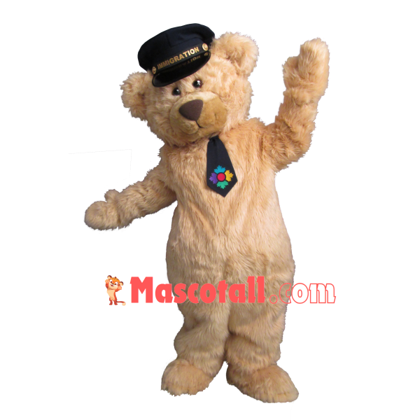 Plush Furry Bear Mascot Costume For Immigration