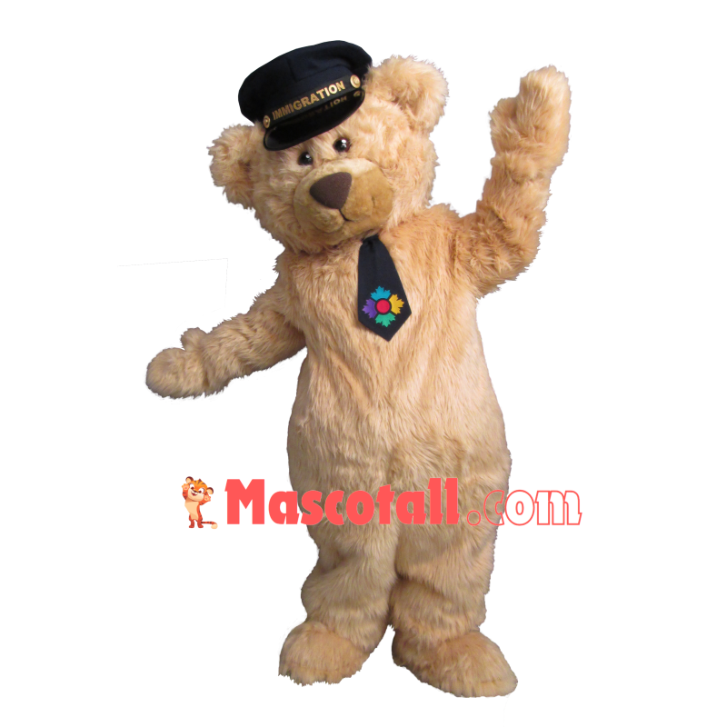 Plush Furry Bear Mascot Costume For Immigration