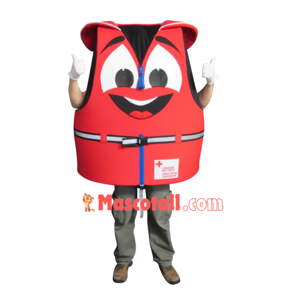 Red Cross Life Jacket Mascot Costume