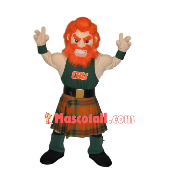 University Man With Orange Hair Mascot Costume