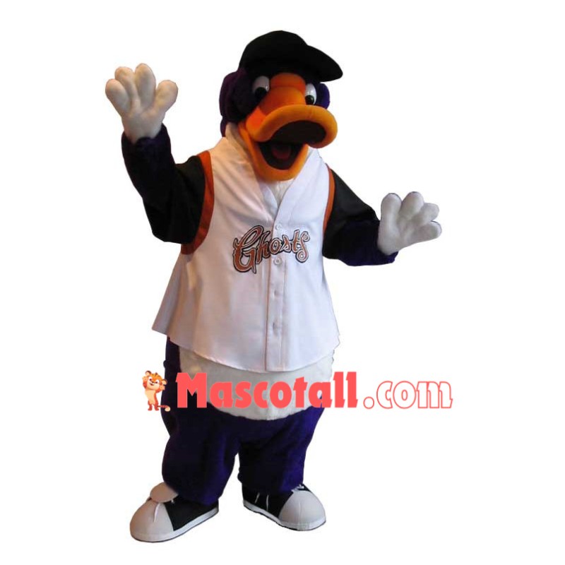 Exclaiming Clumsy Duck Mascot Costume