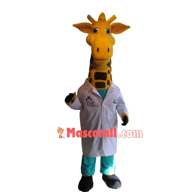Researching Technician Giraffe Mascot Costume