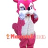 Shy Pink Fox Mascot Pretty Costume