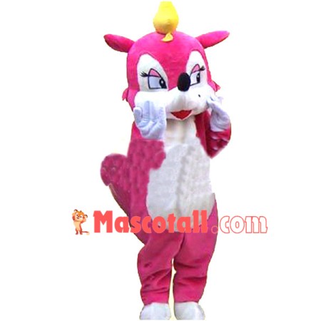 Shy Pink Fox Mascot Pretty Costume
