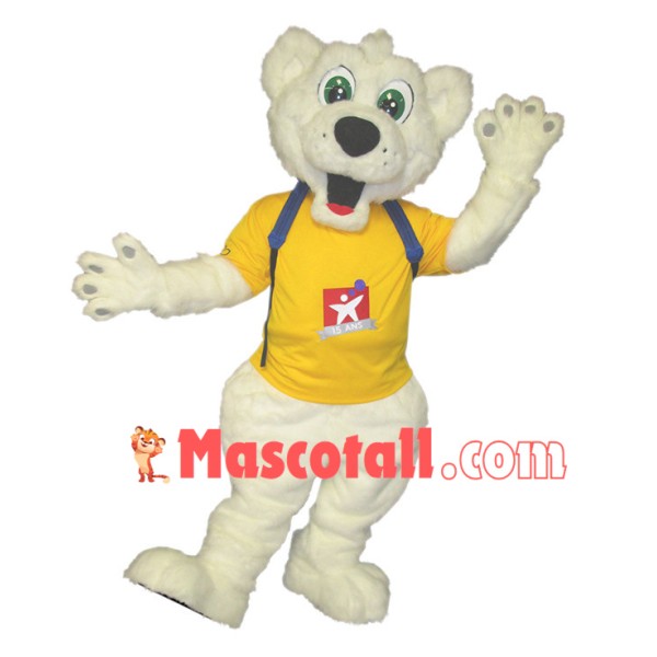 Soft White Dog Mascot Costume For Club
