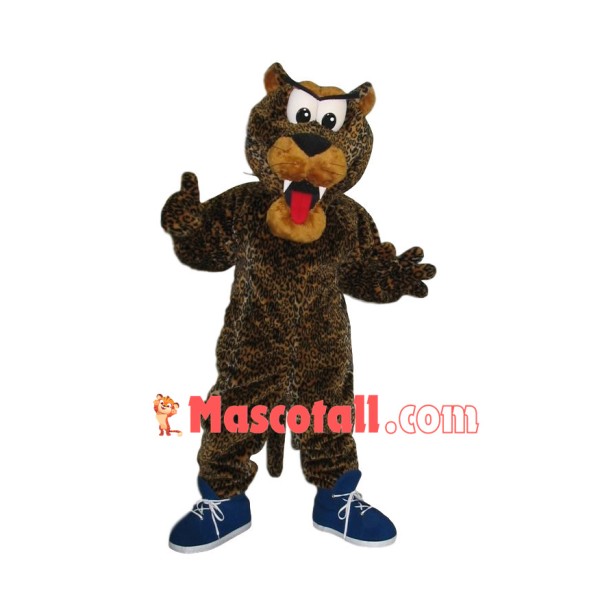 Vigorous Leopard With Sneakers Mascot Costume