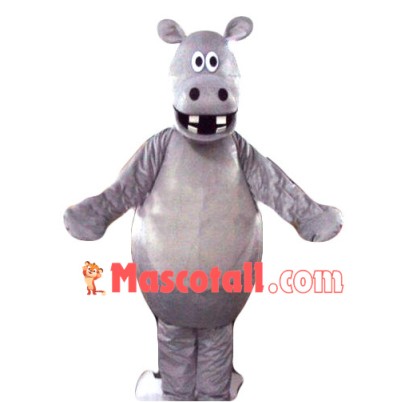 Gray Little Hippo Mascot Costume