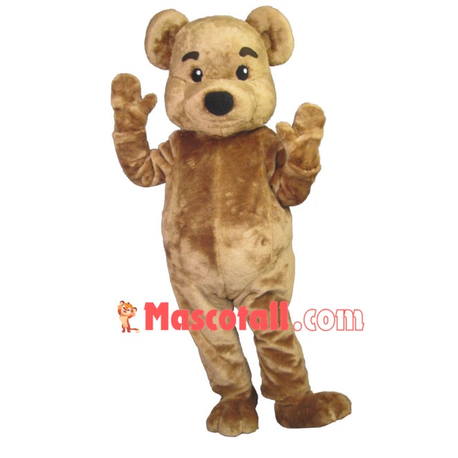 Brown Bear With Raised Eyebrows Mascot Costume