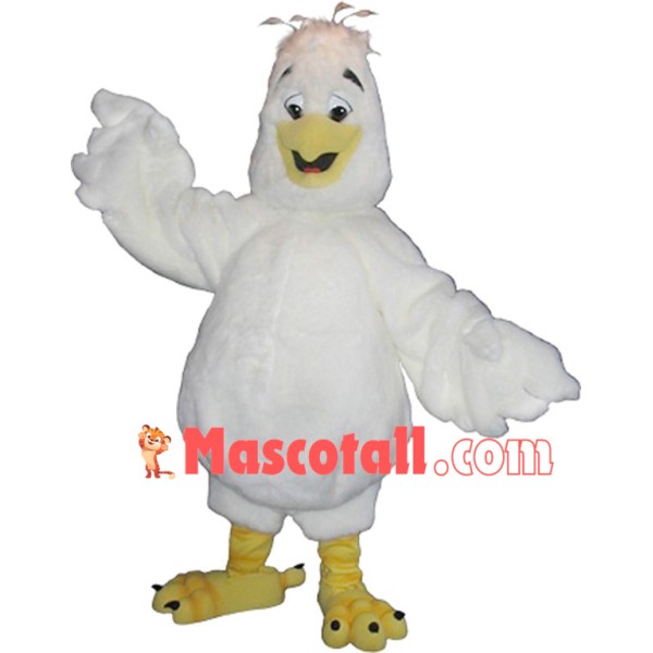 Messy White Chicken Mascot Furry Costume