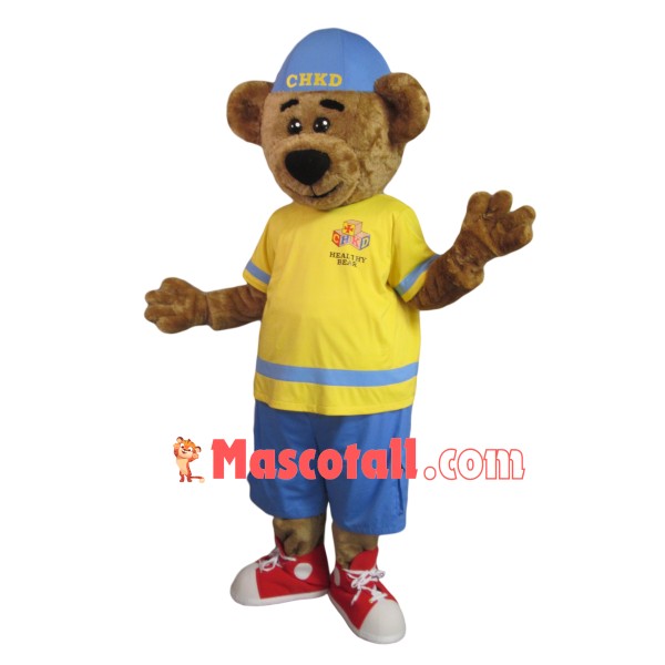 Healthy Brown Bear Of Hospital Mascot Costume