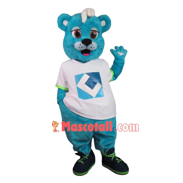 Blue Bear Commissioner Mascot Costume