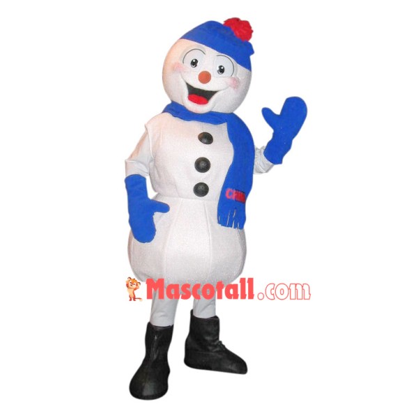 Cold Snowman With Warm Equipment Mascot Costume