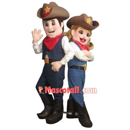 One Pair Of Cowboy Partner Mascot Costume
