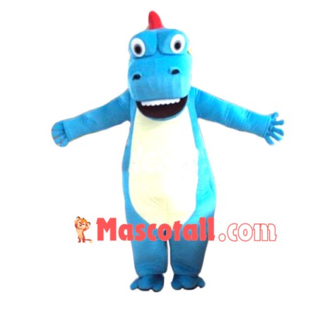 Blue Big Mouth Stegosaurus Mascot Costume
