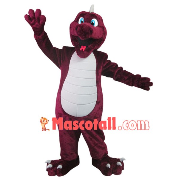 Vivid Burgundy Dragon Mascot Costume