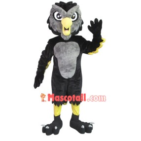 Strong Black & Grey Owl Mascot Costume