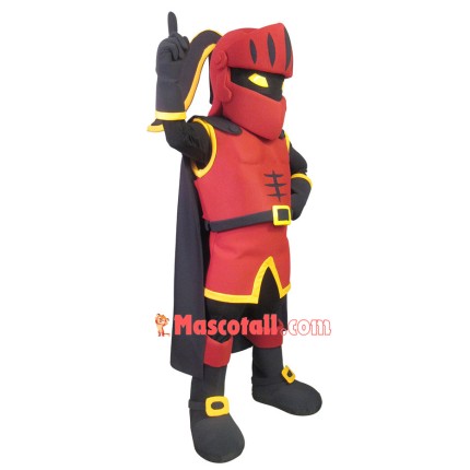 Masked Warrior In Red Armor Mascot Costume