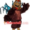 Brown Long Wool Chicken With Bright Tail Mascot Costume