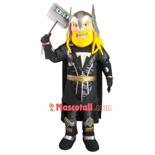 Strong Warrior Holding The Hammer Mascot Costume