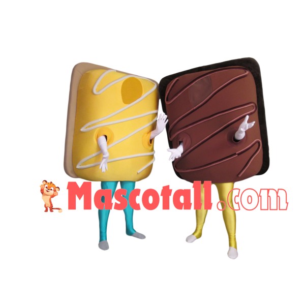 Pair Of Cheese Chocolate Chip Cookies Mascot Costume